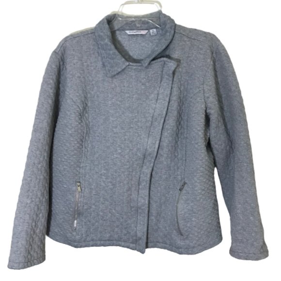 Isaac Mizrahi Live! Quilted Zipper Front Jacket XL